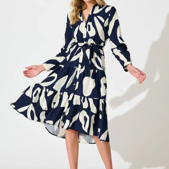 Endless Wishes Midi Navy White
